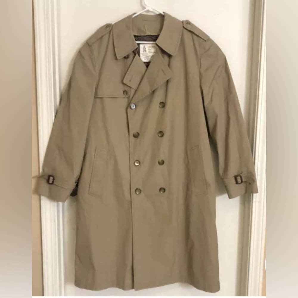 LONDON FOG Towne Long RAINCOAT Rain Trench Coat Mens